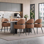 Load image into Gallery viewer, Set of 2 Modern Faux Leather Dining Chair with Curved Backrest Upholstered Seat Carbon Steel Legs Minimalist Dining Room Chair