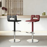 Load image into Gallery viewer, Modern Adjustable Swivel Bar Stool with Cutout Backrest 1 Piece
