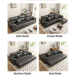 Load image into Gallery viewer, Modern Faux Leather Sofa Bed Convertible Sleeper with Pull Out Design Pet Friendly