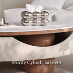 Load image into Gallery viewer, 46.8'' Modern Lift-Top Coffee Table with Sintered Stone Top & Wood Base Sculptural Curved Design with Hidden Storage