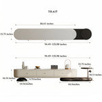 Load image into Gallery viewer, 86.6" Modern Walnut TV Stand Curved Edge Media Console Low Profile Entertainment Center