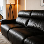 Load image into Gallery viewer, 123.2'' Modern Power Reclining Leather Sofa Remote Control Adjustable Deep Seat Lounge Couch