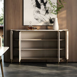 Load image into Gallery viewer, 54.6" Elegant Cream White Sideboard Buffet Cabinet with Adjustable Shelves