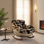 Load image into Gallery viewer, Cozy Faux Fur Rocking Chair with Wooden Base