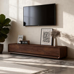 Load image into Gallery viewer, 70.2'' Modern Low Profile TV Stand Wooden Media Console with Drawers