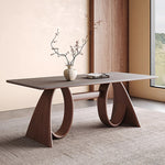 Load image into Gallery viewer, Contemporary Wooden Dining Table with Ceramic Top Modern Aesthetic