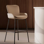 Load image into Gallery viewer, Modern Upholstered Bar Stool with Armrests PU Leather Counter Chair Metal Frame Kitchen Island Bar Chair 1 Piece