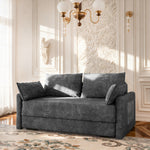 Load image into Gallery viewer, 65.5" Sofa Convertible Sofa Bed Wrinkle-resistant Linen Lightweight Loveseat Wooden Armrest