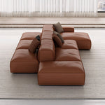 Load image into Gallery viewer, Modern Modular Top-Grain Leather Sectional Sofa