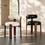 Load image into Gallery viewer, Set of 2 Modern Sculptural Dining Chair Upholstered Seat Minimalist Accent Chair with Metal Frame