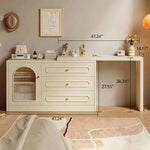 Load image into Gallery viewer, Modern Cream Vanity Desk with Storage Drawers (not including mirror & stool)