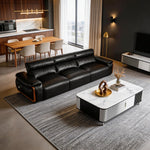 Load image into Gallery viewer, 123.2'' Modern Power Reclining Leather Sofa Remote Control Adjustable Deep Seat Lounge Couch