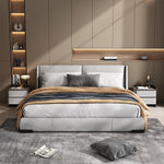 Load image into Gallery viewer, Modern Nightstand with Saddle Leather Finish Silent Drawer Rails 2 Drawers