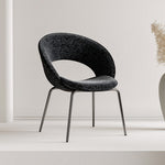 Load image into Gallery viewer, Modern Black Curved Dining Chair with Stainless Steel Legs Minimalist Accent Chair 1 Piece