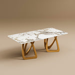 Load image into Gallery viewer, Elegant Modern Dining Table with Golden Base