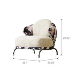 Load image into Gallery viewer, Modern Artistic Lounge Chair with Curved Back and Pattern Upholstered Accent Design