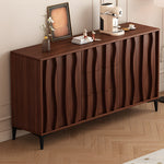 Load image into Gallery viewer, Modern Walnut Sideboard with Sculpted Wave Panels and Minimalist Silhouette
