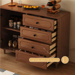 Load image into Gallery viewer, Sideboard Walnut Cabinet with 4 Drawers Spacious Storage