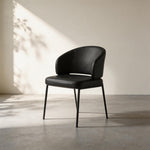 Load image into Gallery viewer, Modern Black Dining Chair with Curved Wraparound Back and Metal Legs 1 Piece