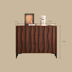 Load image into Gallery viewer, Modern Walnut Sideboard with Sculpted Wave Panels and Minimalist Silhouette