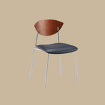 Load image into Gallery viewer, Modern Dining Chair with Stainless Steel Legs Faux Leather Upholstered Seat Ergonomic Wood Backrest for Dining Room
