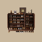 Load image into Gallery viewer, 31.4''/47.2'' Modern Wooden Shoe Cabinet with Louvered Doors Large Capacity Entryway Storage Organizer