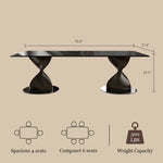 Load image into Gallery viewer, 70.8" Modern Square Dining Table with Tempered Glass Top Wooden Creative Base and Sleek Surface for 6 to 8 People