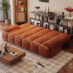 Load image into Gallery viewer, Modern Faux Leather Foldable Sofa Bed with Cushioned Armrests