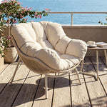 Load image into Gallery viewer, Outdoor Papasan Lounge Chair with Plush Cushion and Rope Weave Frame