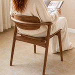 Load image into Gallery viewer, Mid-Century Solid Wood Dining Chair with Curved Armrests 1 Piece