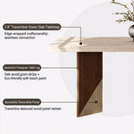 Load image into Gallery viewer, Rectangular Dining Table with Travertine-Look Sintered Stone Top and Fluted Oak Base
