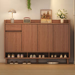 Load image into Gallery viewer, 47.2''/55.1'' Modern Walnut Entryway Shoe Cabinet with Drawer Stylish Storage Organizer