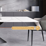 Load image into Gallery viewer, 54.6"- 78" Elegant White Extendable Dining Table Versatile Foldable Design