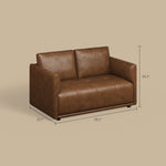 Load image into Gallery viewer, Modern Brown Faux Leather Sofa with Deep Cushions & Clean Lines