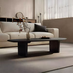 Load image into Gallery viewer, 51.1'' Modern Black Irregular-Shaped Coffee Table