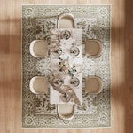 Load image into Gallery viewer, 58"-81" Extendable Dining Table with Modern Patterned Stone Top