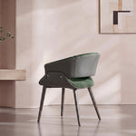 Load image into Gallery viewer, Modern Green Upholstered Dining Chair with Wraparound Back and Metal Legs 1 Piece