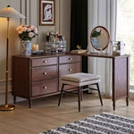 Load image into Gallery viewer, Solid Wood 6-Drawer Vanity Desk with Spacious Storage
