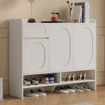 Load image into Gallery viewer, Shoe Cabinet Three-door Design Holds 15 Pairs Hollow Base 12cm Height Modern Storage Organizer