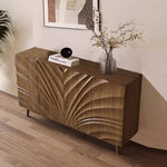 Load image into Gallery viewer, Modern Wooden Sideboard with Sculpted Wave Front Contemporary Storage Cabinet