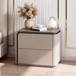 Load image into Gallery viewer, Modern Minimalist Bedside Table with Rounded Edges Two-Drawer Nightstand for Bedroom