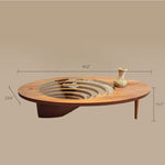 Load image into Gallery viewer, Modern Artistic Coffee Table with 3D Vortex Design and Tempered Glass Top