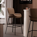 Load image into Gallery viewer, Modern Upholstered Bar Stool with Armrests PU Leather Counter Chair Metal Frame Kitchen Island Bar Chair 1 Piece