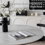 Load image into Gallery viewer, 47.2" Modern Round Dining Table White Stone Top and Fiberglass Base