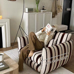 Load image into Gallery viewer, Modern Striped Upholstered Lounge Chair Minimalist Accent Armchair with Curved Arms and Deep Seat