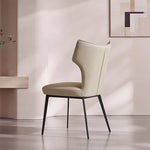 Load image into Gallery viewer, Modern Faux Leather Dining Chair with Sculpted High Back Black Metal Legs 1 Piece