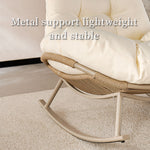 Load image into Gallery viewer, Modern Outdoor Rocking Lounge Chair with Cushioned Seat and Woven Base