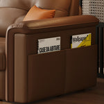 Load image into Gallery viewer, Modern Brown Faux Leather Sofa Bed with Storage Convertible Sleeper Couch