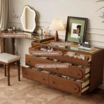 Load image into Gallery viewer, Vintage Solid Wood Shoe Cabinet with Extendable Tabletop Mid-Century Entryway Storage Console with Drawers