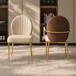 Load image into Gallery viewer, 2 PCS Elegant Channel Stitch Gold Frame High End Accent Dining Chair